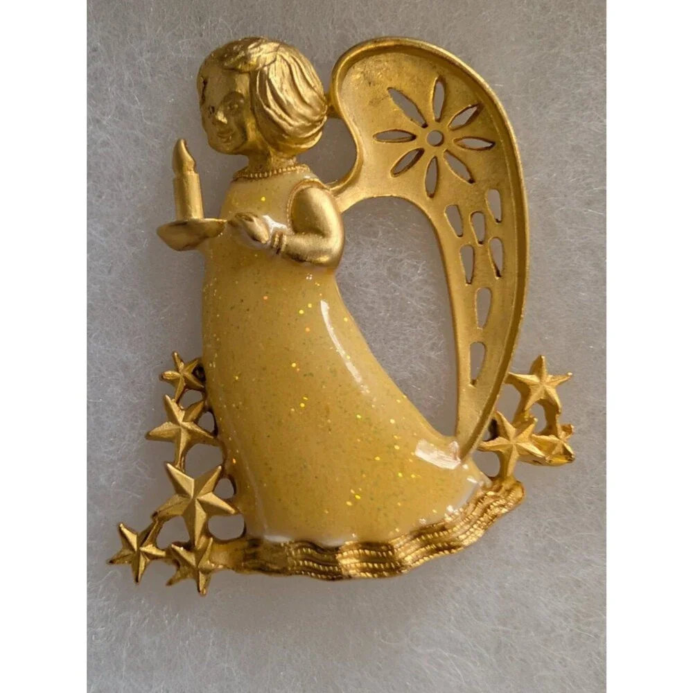 Vintage EstarL Christmas Angel Pin